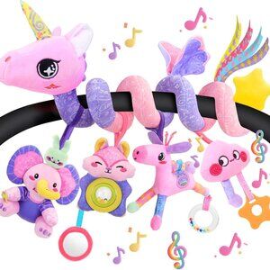 Musical Car Seat Toy for Babies  5-in-1 Sensory Activity Hanging Toy Stroller